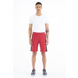 Air Jones 81244 Kırmızı Yan Baskılı Fermuar Cepli Bağcıklı Standart Kalıp Erkek Şort