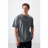 Air Jones 88356 Haki Kalın Yumuşak Dokulu Oversize Fit Baskılı Erkek T-Shirt