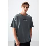 Air Jones 88359 Haki Kalın Yumuşak Dokulu Oversize Fit Baskılı Erkek T-Shirt