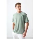 Air Jones 88377 Açık Yeşil Pamuklu Kalın Yumuşak Dokulu Oversize Fit Basic Erkek T-Shirt