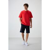 AIR JONES Fiesta Lacivert Pamuklu Kalın Yumuşak Dokulu Oversize Fit Basic Erkek Şort Takım