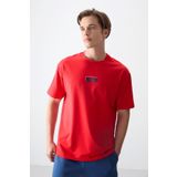 AIR JONES Fiesta Pamuklu Kalın Yumuşak Dokulu Oversize Fit Baskılı Erkek T- Shirt - 88376