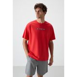 AIR JONES Fiesta Pamuklu Kalın Yüzeyi Dokulu Oversize Fit Baskılı Erkek T-Shirt - 88365