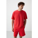 AIR JONES Fiesta Pamuklu Kalın Yüzeyi Dokulu Oversize Fit Baskılı Erkek T-Shirt - 88368