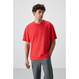 Air Jones Fiesta Pamuklu Kalın Yüzeyi Dokulu Oversize Fit Baskılı Erkek T-Shirt - 88369 - 105 - Kırmızı