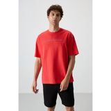 Air Jones Fiesta Pamuklu Kalın Yüzeyi Dokulu Oversize Fit Baskılı Erkek T-Shirt - 88371