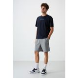 AIR JONES Gri Melanj Pamuklu Kalın Yumuşak Dokulu Comfort Fit Basic Erkek Şort - 81274