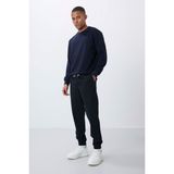 Air Jones İndigo Yüzeyi Dokulu Standart Fit Erkek Eşofman Alt - 82156 - 2XL