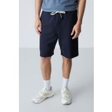 AIR JONES Lacivert Pamuklu Kalın Yumuşak Dokulu Standart Fit Basic Erkek Şort - 81275