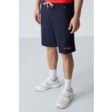 AIR JONES Lacivert Pamuklu Kalın Yumuşak Dokulu Standart Fit Basic Erkek Şort - 81276