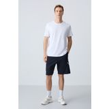 AIR JONES Lacivert Pamuklu Kalın Yumuşak Dokulu Standart Fit Basic Erkek Şort - 81281