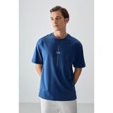 AIR JONES Parlament Pamuklu Kalın Yumuşak Dokulu Oversize Fit Baskılı Erkek T- Shirt - 88373