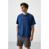 Air Jones Parlament Pamuklu Kalın Yüzeyi Dokulu Oversize Fit Baskılı Erkek T-Shirt - 88364 - 2XL