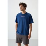Air Jones Parlament Pamuklu Kalın Yüzeyi Dokulu Oversize Fit Baskılı Erkek T-Shirt - 88364 - XL