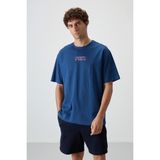 AIR JONES Parlament Pamuklu Kalın Yüzeyi Dokulu Oversize Fit Baskılı Erkek T-Shirt - 88372
