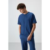 Air Jones Parlament Waffle İnterlok Yüzeyi Dokulu Oversize Fit Basic Erkek T-Shirt - 88380 - 2XL