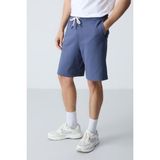 AIR JONES Petrol Pamuklu Kalın Yumuşak Dokulu Standart Fit Basic Erkek Şort - 81275