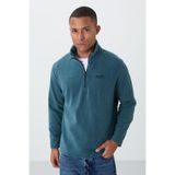 AIR JONES River Orman Yeşili Dik Yaka Erkek Polar Sweatshirt - 88310, Orman Yeşili, S
