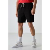 Air Jones Siyah Pamuklu Kalın Yumuşak Dokulu Comfort Fit Basic Erkek Şort - 81274