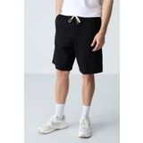 AIR JONES Siyah Pamuklu Kalın Yumuşak Dokulu Standart Fit Basic Erkek Şort - 81277