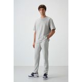 AIR JONES Taş Pamuklu Kalın Yumuşak Dokulu Oversize Fit Nakışlı Erkek Eşofman Takım - 85252