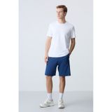 Air Jones Tommy Life Parlament Pamuklu Kalın Yumuşak Dokulu Standart Fit Basic Erkek Şort - 81281 Mavi