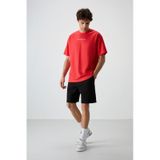 Air Jones Tommy Life Siyah Pamuklu Kalın Yumuşak Dokulu Comfort Fit Basic Erkek Şort - 81274 Siyah