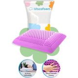 Air Terapi Hava Kanallı Ortopedik Yastık Visco Yastık Mor 60X40X16CM - 60 x 40 x 16 cm