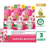 Air Wick Elektrikli Oda Kokusu Yedek Şişe Sakura Bahçesi 3x19ml Doğal Yağ Özleri İçeren Kalıcı Ferahlık
