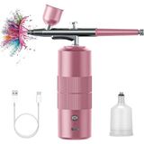 Airbrush Kendinden Kompresörlü Şarjlı Tırnak Pasta Model Saç Araba Boyama 0.3mm