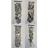 Airbrush Tattoo 1 Hafta kalıcı 4 Adet Birden Tam Kol Bacak Kaplama 46 cm Geçici Dövme Seti