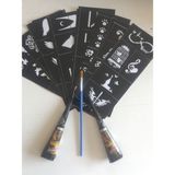 Airbrush Tattoo 2 Tüp Golecha Siyah Kına 10 Sayfa Şablon ve Fırça Hediyeli Geçici Dövme Seti