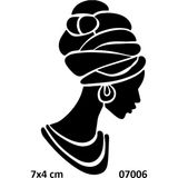 Airbrush Tattoo Afrikalı Kadın Yapışkanlı Stencil Süsleme ve Boyama Kalıbı