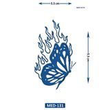 Airbrush Tattoo Alevli Kelebek 5 Cm Minimal Geçici Dövme Yarı Kalıcı Geçici Dövme