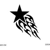 Airbrush Tattoo Alevli Yıldız Yapışkanlı Stencil Süsleme ve Boyama Kalıbı