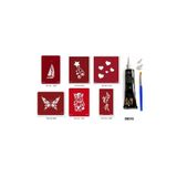 Airbrush Tattoo Anka Kedi Hint Kınasıyla Geçici Dövme Seti, Şablonlar, Kına ve Fırça