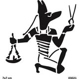 Airbrush Tattoo Antik Mısır Tanrı Anubis Yapışkanlı Stencil Süsleme ve Boyama Kalıbı