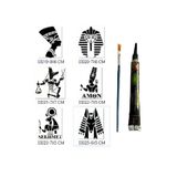 Airbrush Tattoo Antik Mısır Tanrıları Hint Kınasıyla Geçici Dövme Yapma Seti Fırça hediyeli