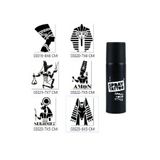 Airbrush Tattoo Antik Mısır Tanrıları Sprey Dövme Seti, 50 ML Siyah, 6 Şablon