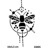 Airbrush Tattoo Arı ve Pusula Stencil Süsleme ve Boyama Kalıbı