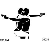 Airbrush Tattoo Aşık Gangsterler Soygun Yapışkanlı Stencil Süsleme ve Boyama Kalıbı