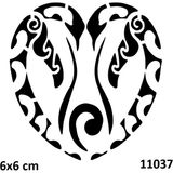 Airbrush Tattoo Aşık Penguen Yapışkanlı Stencil Süsleme ve Boyama Kalıbı