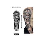 Airbrush Tattoo Aslan Ailesi 1 Hafta Kalıcı Tam Kol Bacak Yapıştırma Geçici Dövme 46 Cm