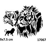 Airbrush Tattoo Aslan Ailesi Yapışkanlı Stencil Süsleme ve Boyama Kalıbı