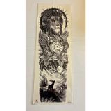Airbrush Tattoo Aslan Geyik 1 Hafta Kalıcı Tam Kol Bacak Yapıştırma Geçici Dövme 46 Cm
