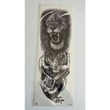 Airbrush Tattoo Aslan Kaplan Gül 1 Hafta Kalıcı Tam Kol Bacak Yapıştırma Geçici Dövme 46 Cm