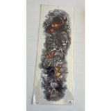 Airbrush Tattoo Aslan Kelebek 1 Hafta Kalıcı Tam Kol Bacak Yapıştırma Geçici Dövme 46 Cm