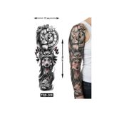 Airbrush Tattoo Aslan Kız 1 Hafta Kalıcı Tam Kol Kaplama Bacak Yapıştırma Geçici Dövme 46 Cm