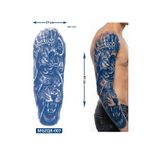 Airbrush Tattoo Aslan Kral 3 Hafta Kalıcı Tam Kol Bacak Kaplama Yapıştırma Geçici Dövme 47 Cm