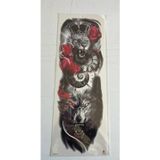Airbrush Tattoo Aslan Kurt 1 Hafta Kalıcı Tam Kol Kaplama Bacak Yapıştırma Geçici Dövme 46 Cm